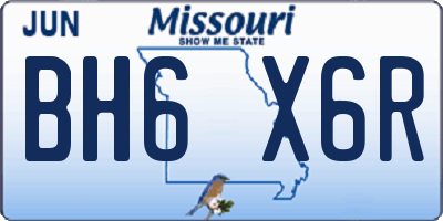 MO license plate BH6X6R