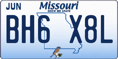 MO license plate BH6X8L