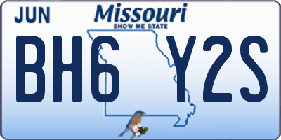 MO license plate BH6Y2S