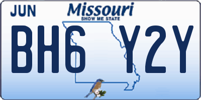 MO license plate BH6Y2Y