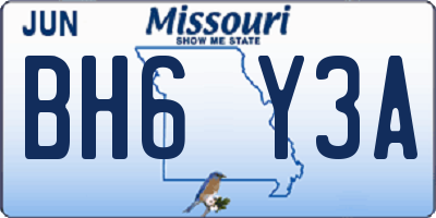 MO license plate BH6Y3A