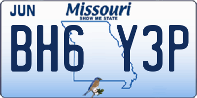 MO license plate BH6Y3P