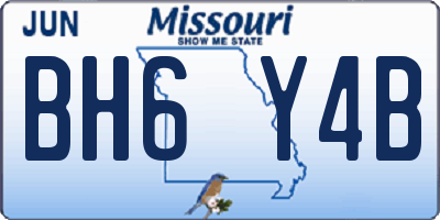 MO license plate BH6Y4B