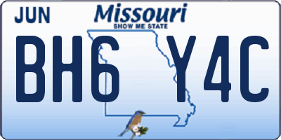 MO license plate BH6Y4C