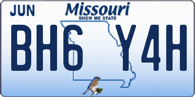 MO license plate BH6Y4H