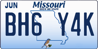 MO license plate BH6Y4K