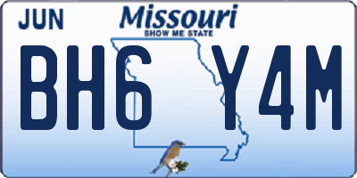 MO license plate BH6Y4M