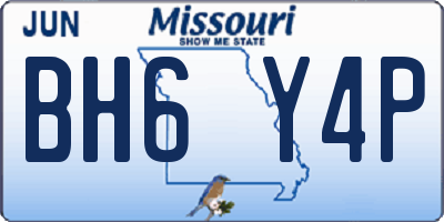 MO license plate BH6Y4P