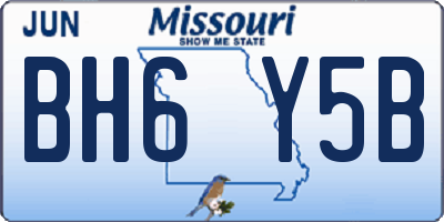 MO license plate BH6Y5B