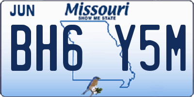 MO license plate BH6Y5M