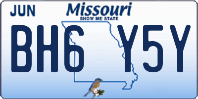MO license plate BH6Y5Y