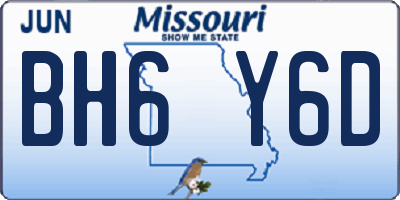 MO license plate BH6Y6D