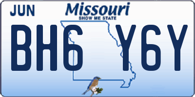 MO license plate BH6Y6Y