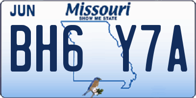 MO license plate BH6Y7A