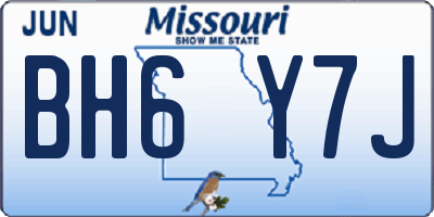 MO license plate BH6Y7J