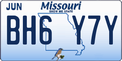MO license plate BH6Y7Y
