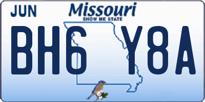MO license plate BH6Y8A