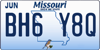 MO license plate BH6Y8Q