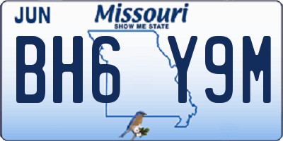 MO license plate BH6Y9M