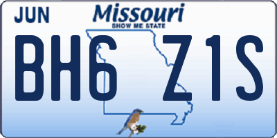 MO license plate BH6Z1S
