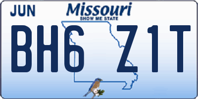 MO license plate BH6Z1T