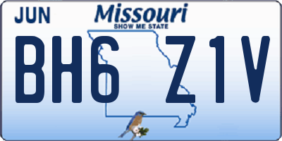 MO license plate BH6Z1V