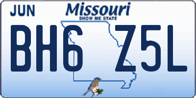 MO license plate BH6Z5L
