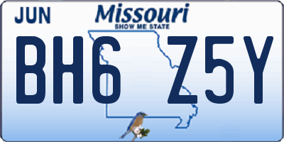 MO license plate BH6Z5Y