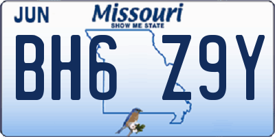 MO license plate BH6Z9Y
