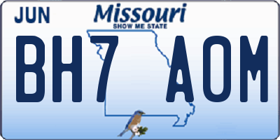 MO license plate BH7A0M