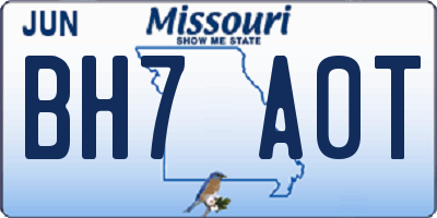 MO license plate BH7A0T