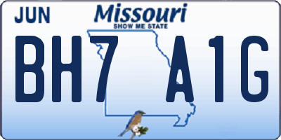 MO license plate BH7A1G