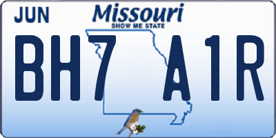 MO license plate BH7A1R