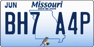 MO license plate BH7A4P