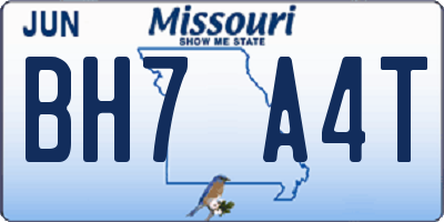 MO license plate BH7A4T