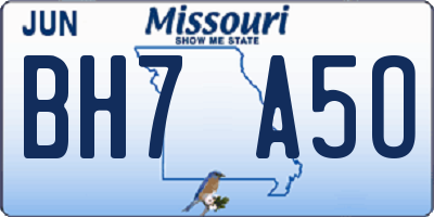 MO license plate BH7A5O