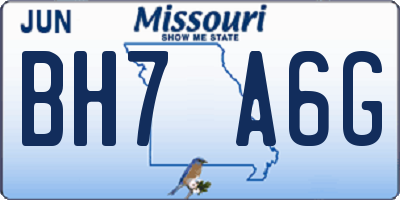 MO license plate BH7A6G