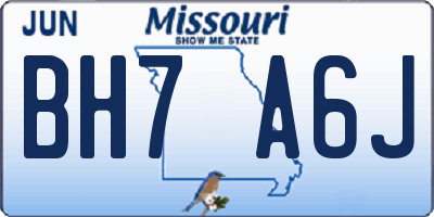 MO license plate BH7A6J