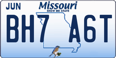 MO license plate BH7A6T