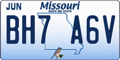 MO license plate BH7A6V