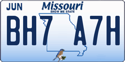 MO license plate BH7A7H