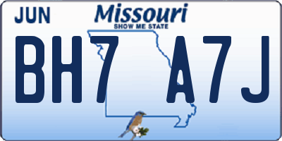 MO license plate BH7A7J