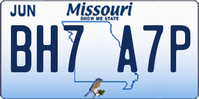 MO license plate BH7A7P