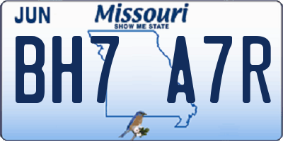 MO license plate BH7A7R