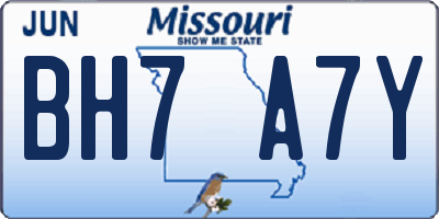 MO license plate BH7A7Y