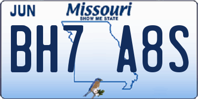 MO license plate BH7A8S