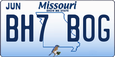 MO license plate BH7B0G