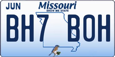 MO license plate BH7B0H