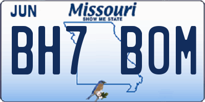 MO license plate BH7B0M