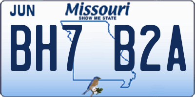 MO license plate BH7B2A